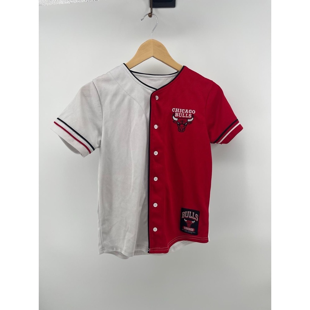 Chicago Bulls UNK‎ Jersey, Kids/Youth 14-16 Baseball Style, NBA Basketball Shirt